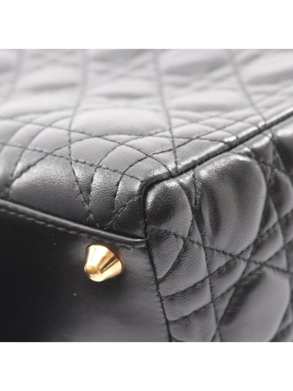 Dior Handbag Large Cannage Black Leather 2-Way Tote - Picture 9 of 10